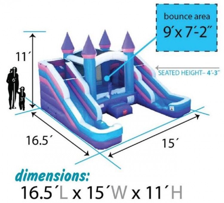 Princess Dual Slide Bounce House (BALL PITS)